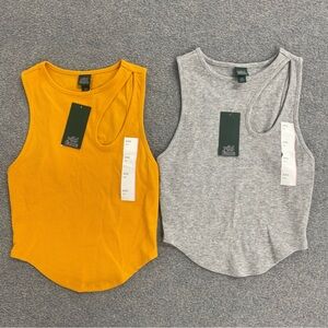 Wild fable Women's Tank Tops - Mustard and Heather Gray